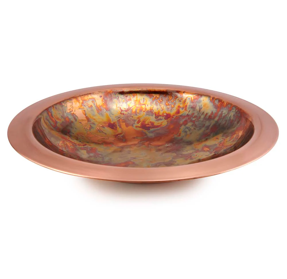 Fired Copper Bird Bath with Garden Pole - Image 5