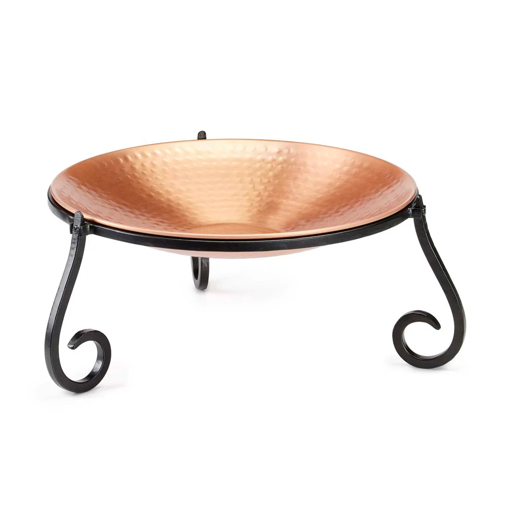13" Freestanding Copper Bird Bath with Ground Stand - Image 5
