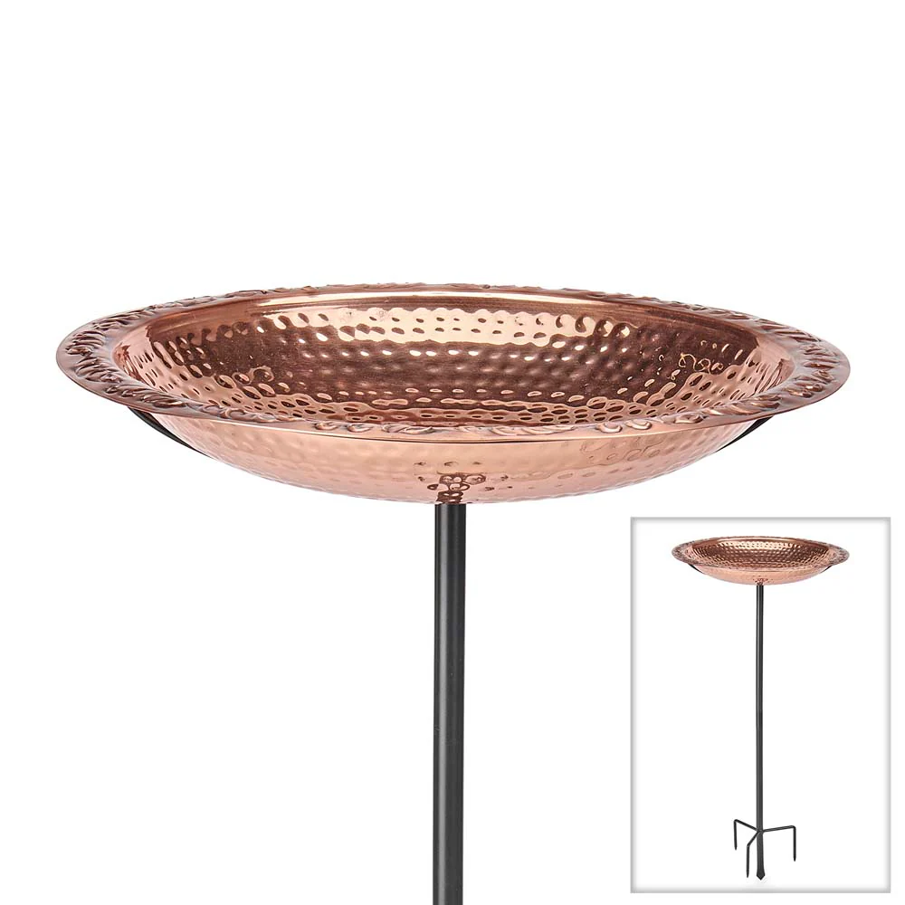 Pure Copper Bird Bath with Garden Pole - Image 11