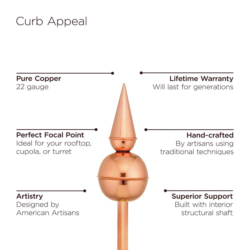18" Square Manchester Vinyl Cupola with Avalon Copper Finial - Image 3
