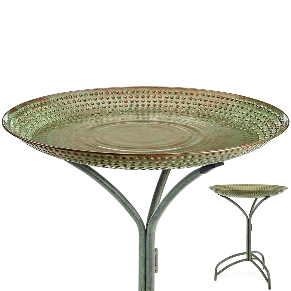 20" Copper Tranquility Bird Bath with Stand - Image 5
