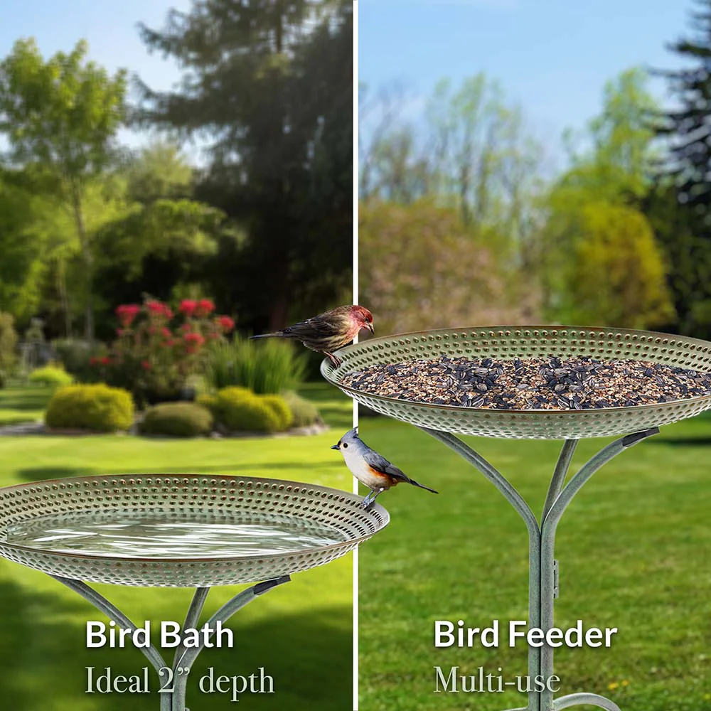 20" Copper Tranquility Bird Bath with Stand - Image 6