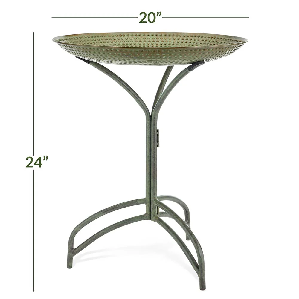20" Copper Tranquility Bird Bath with Stand - Image 8