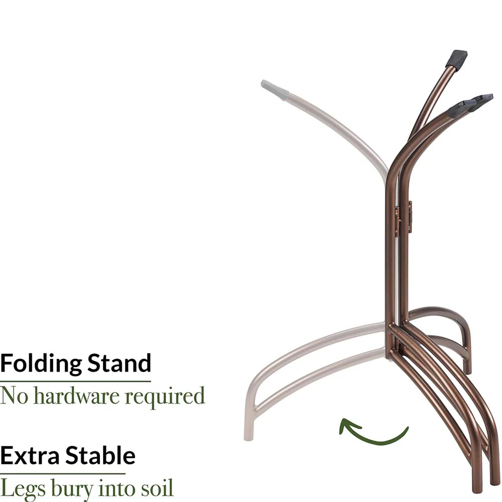 20" Rust Bird Bath with Stand - Image 4