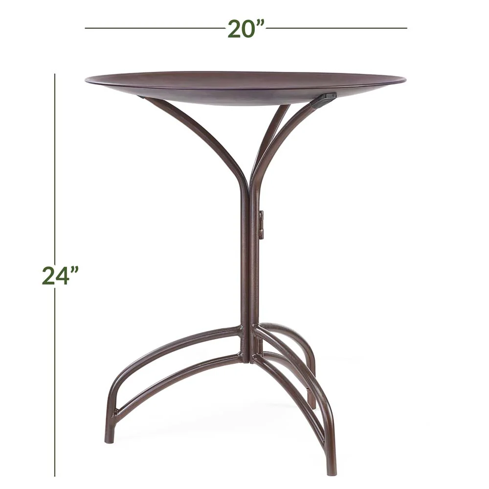 20" Rust Bird Bath with Stand - Image 5