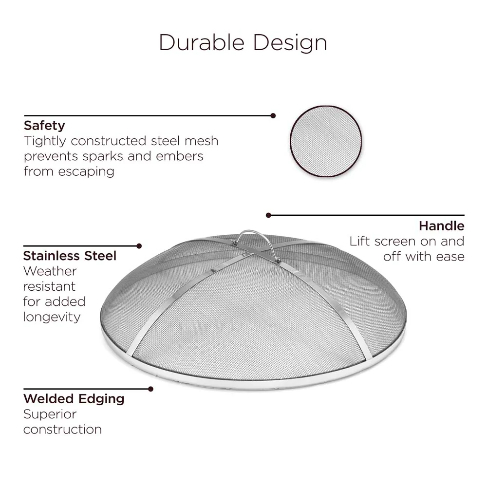 27" Heavy Duty Stainless Steel Spark Screen with Lifter - Image 4