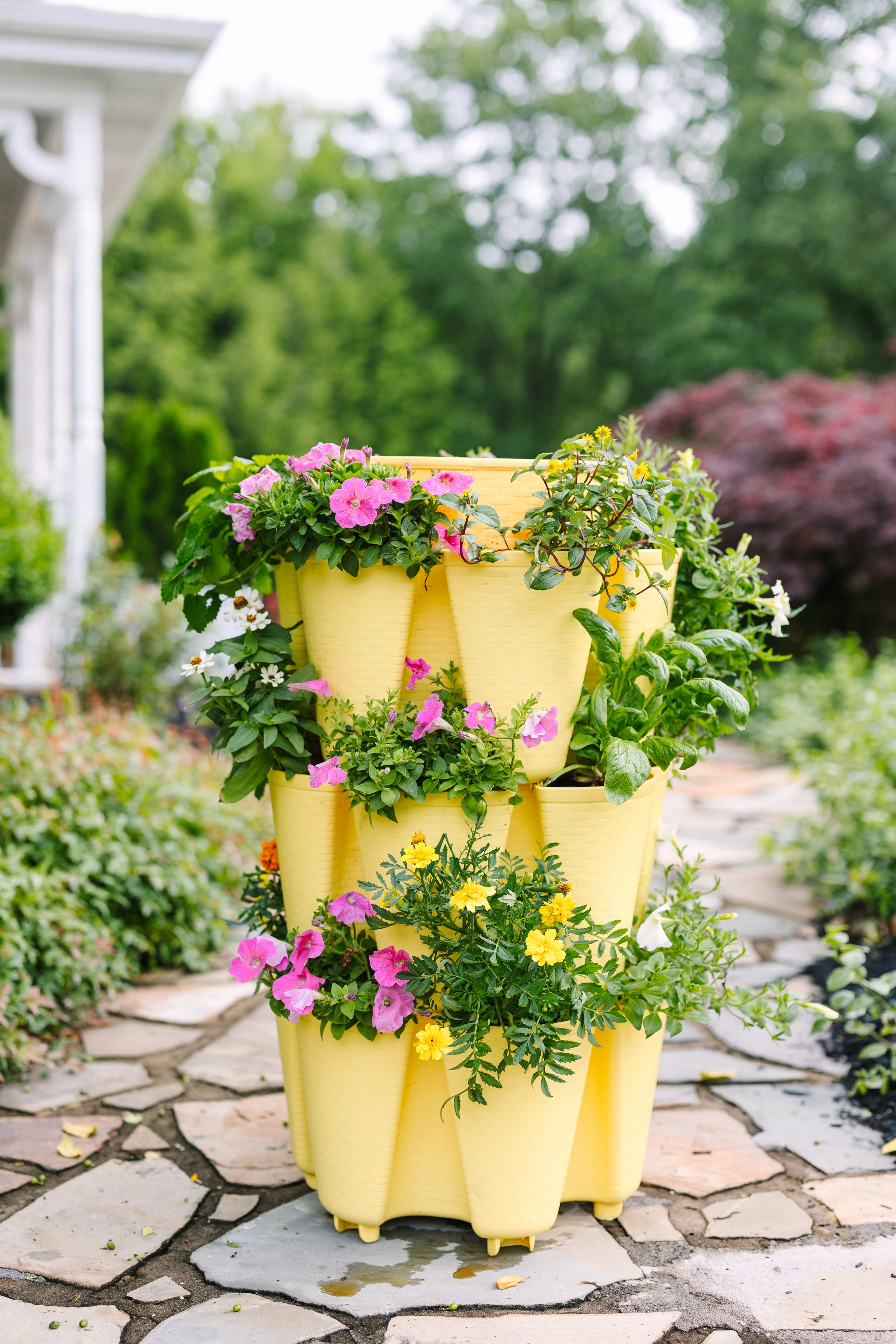 3 Tier GreenStalk Garden Original Vertical Planter - Basket Weave Texture - Image 5