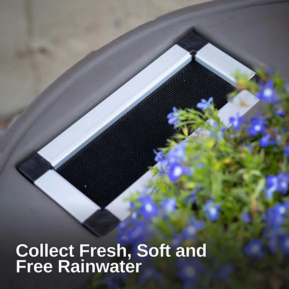 35 Gallon Wood Grain Rain Barrel with Planter - Image 6