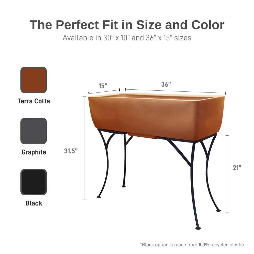 36" Rectangular Garden Planter - Image 4