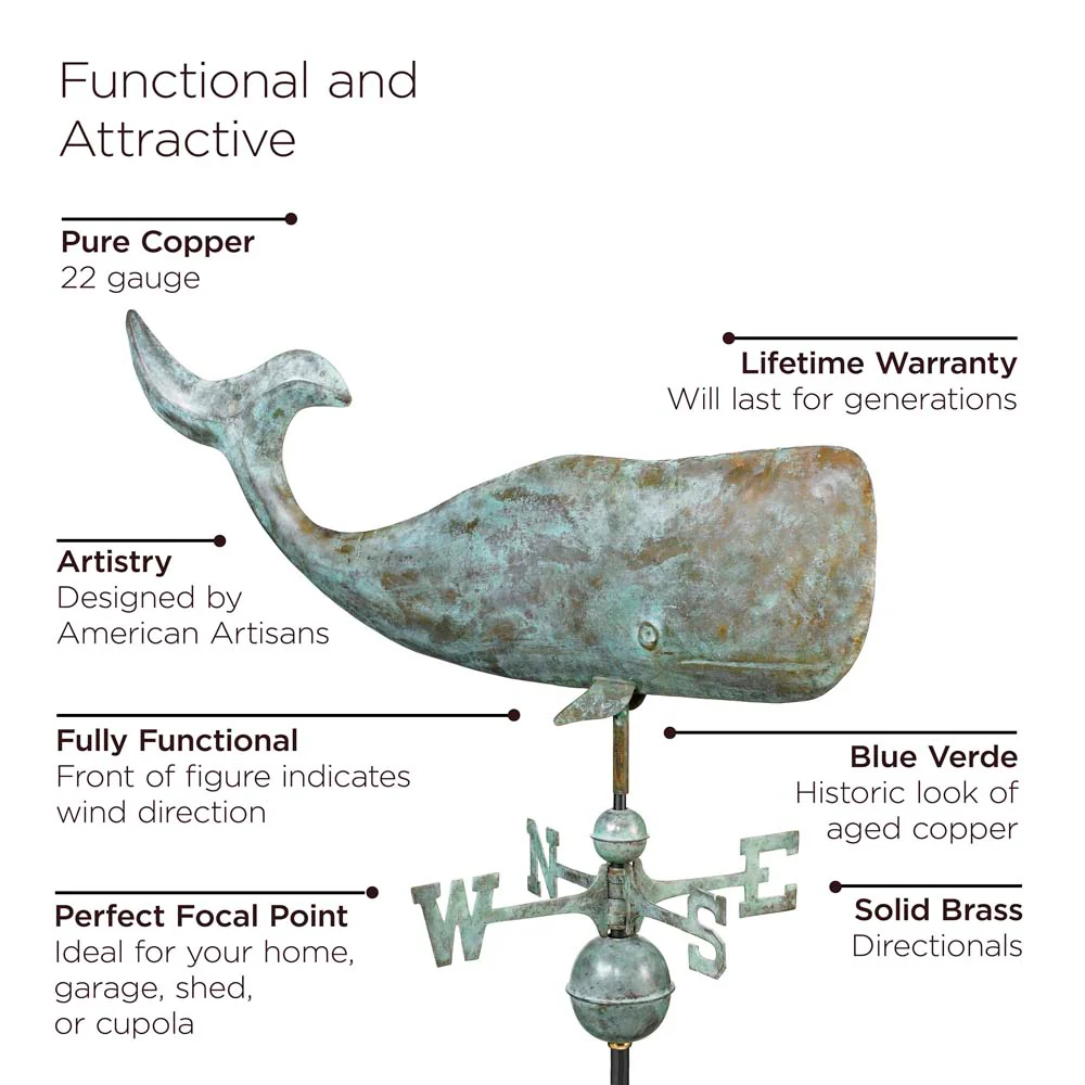 37" Whale Weathervane - Image 2