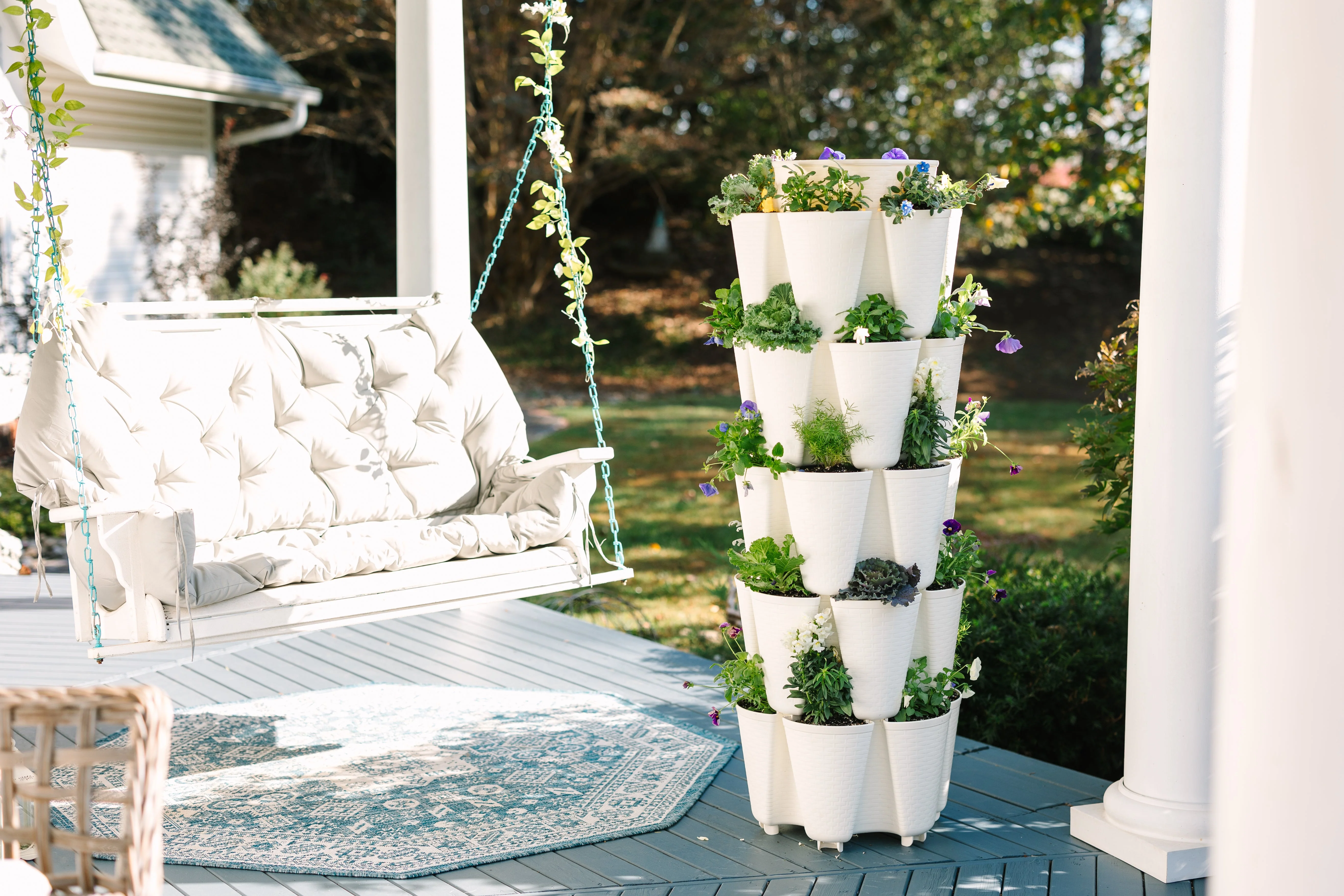 5 Tier GreenStalk Garden Original Vertical Planter - Basket Weave Texture - Image 13