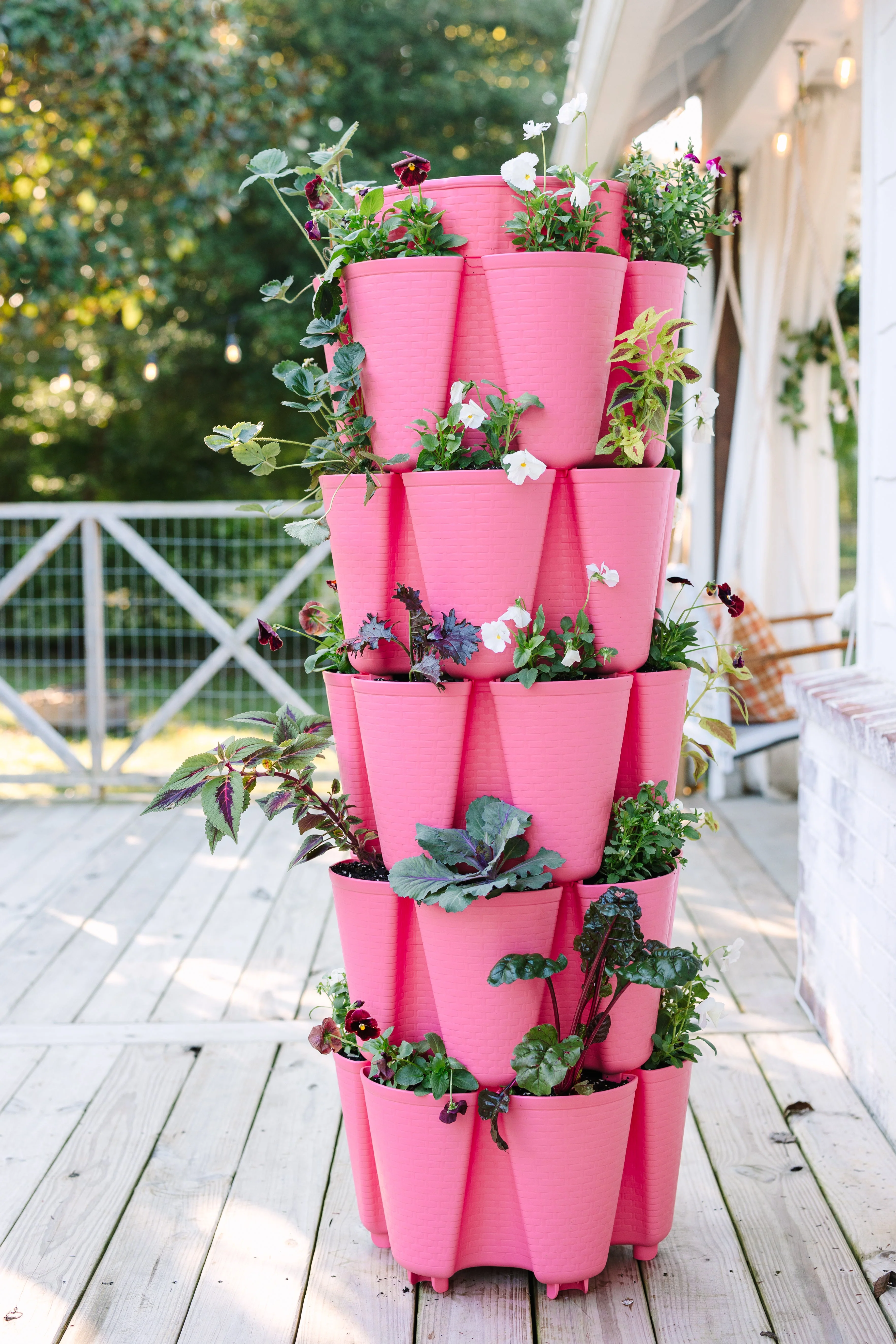 5 Tier GreenStalk Garden Original Vertical Planter - Basket Weave Texture - Image 15