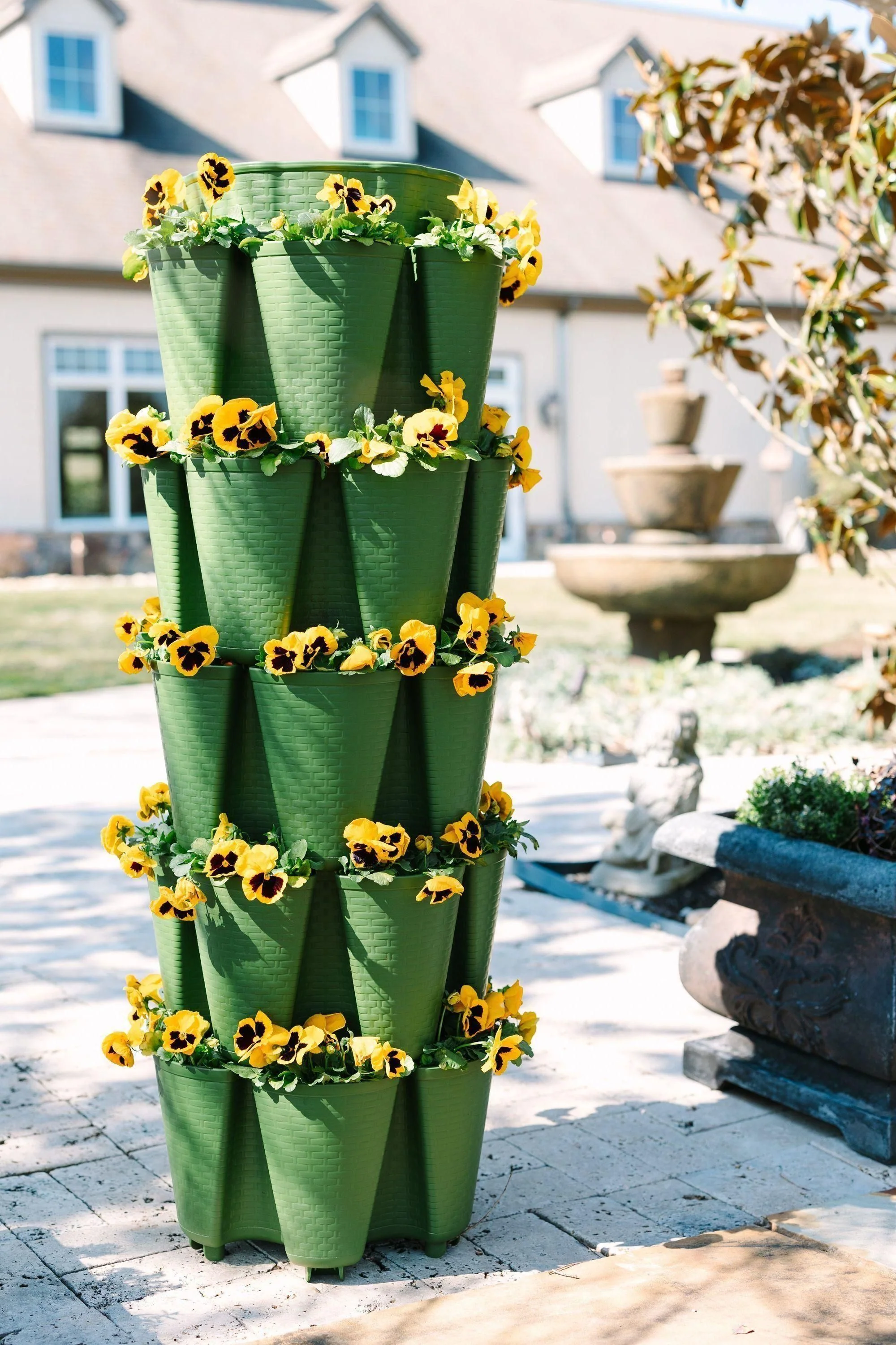 5 Tier GreenStalk Garden Original Vertical Planter - Basket Weave Texture - Image 4