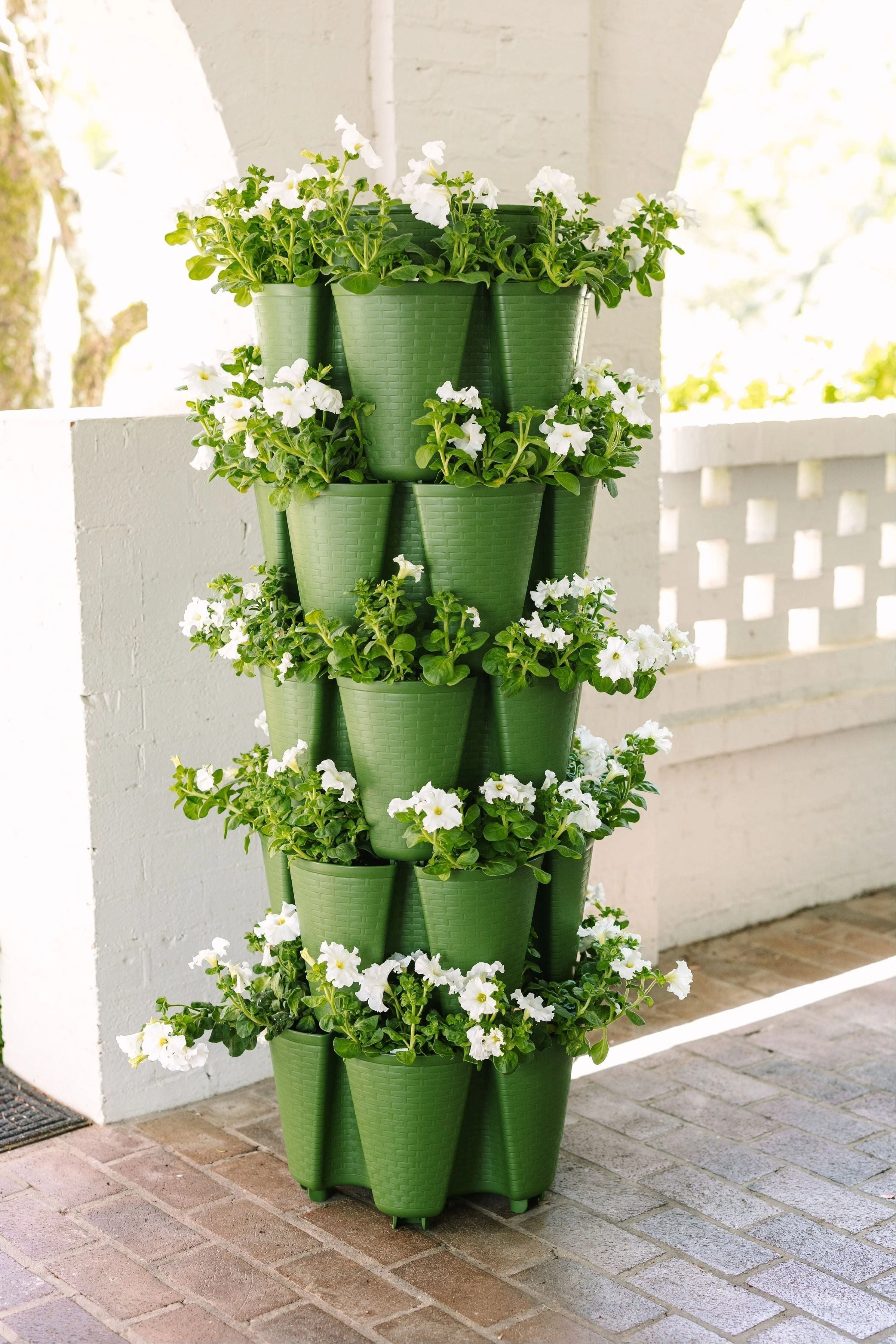 5 Tier GreenStalk Garden Original Vertical Planter - Basket Weave Texture - Image 9