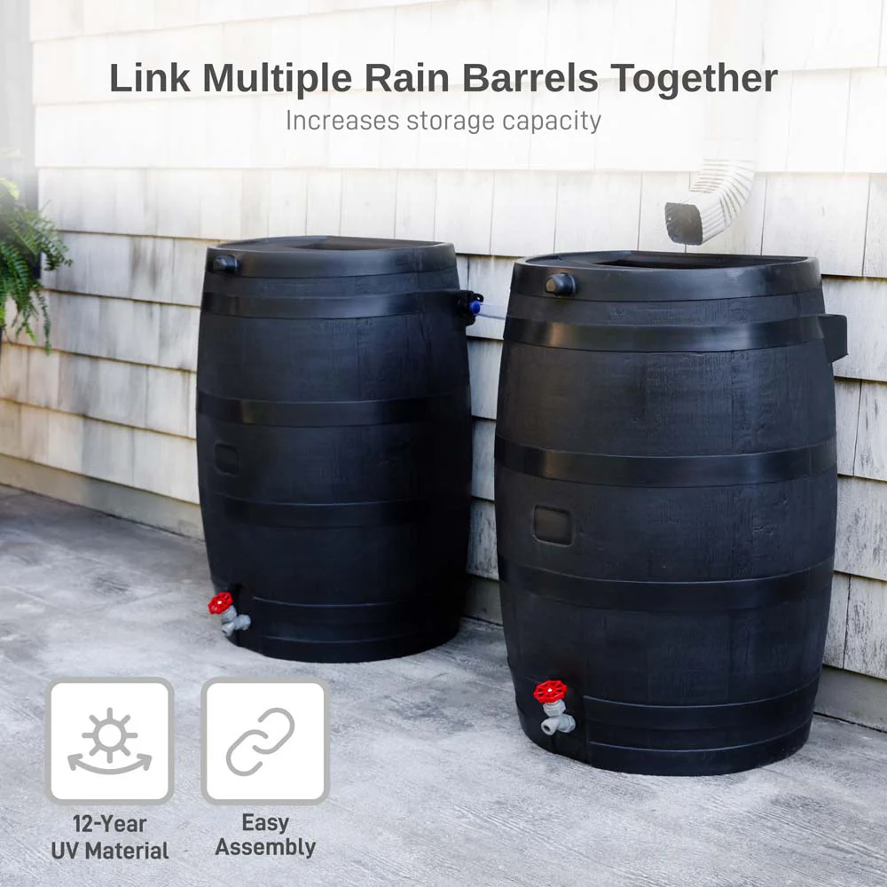 50 Gallon Eco Rain Barrel - 100% Recycled Material - Image 5