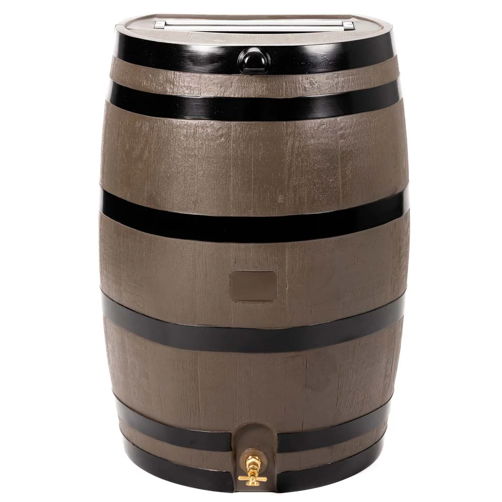 50 Gallon Wood Grain Rain Barrel with Flat Back - Image 11