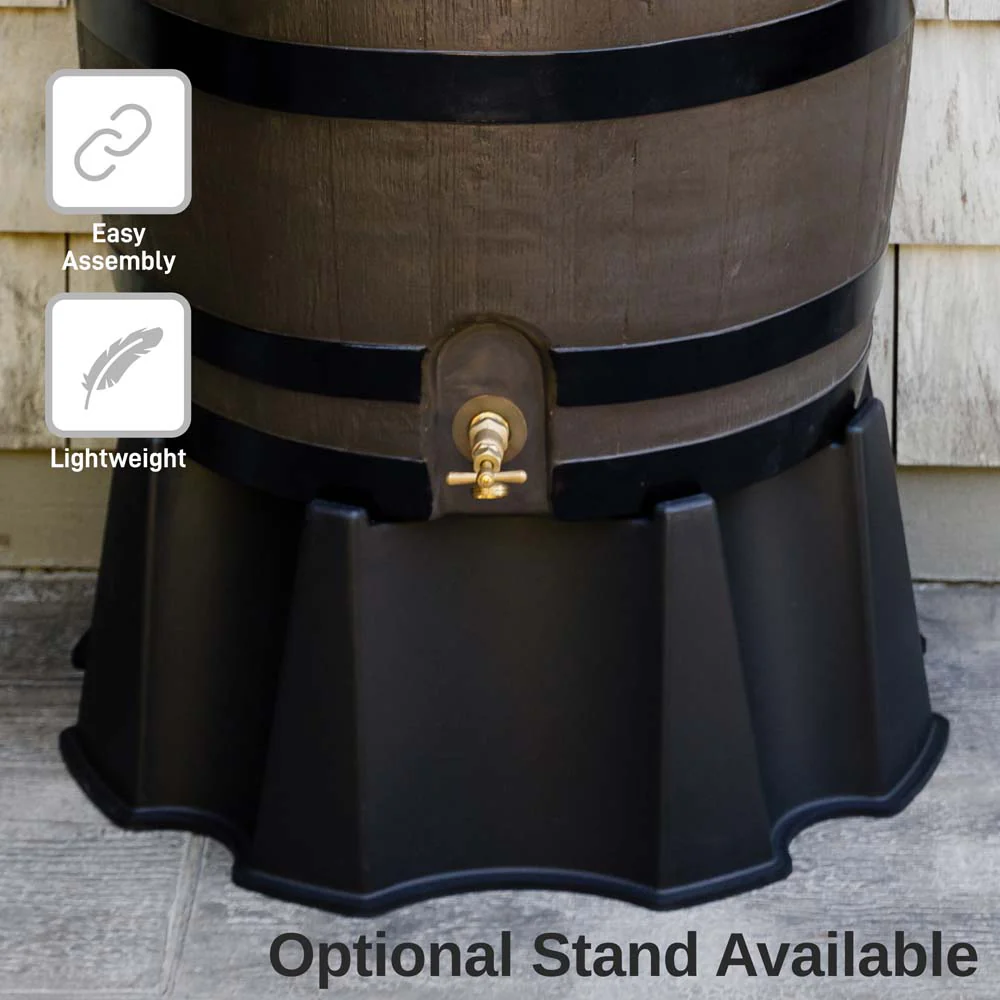 50 Gallon Wood Grain Rain Barrel with Flat Back - Image 17