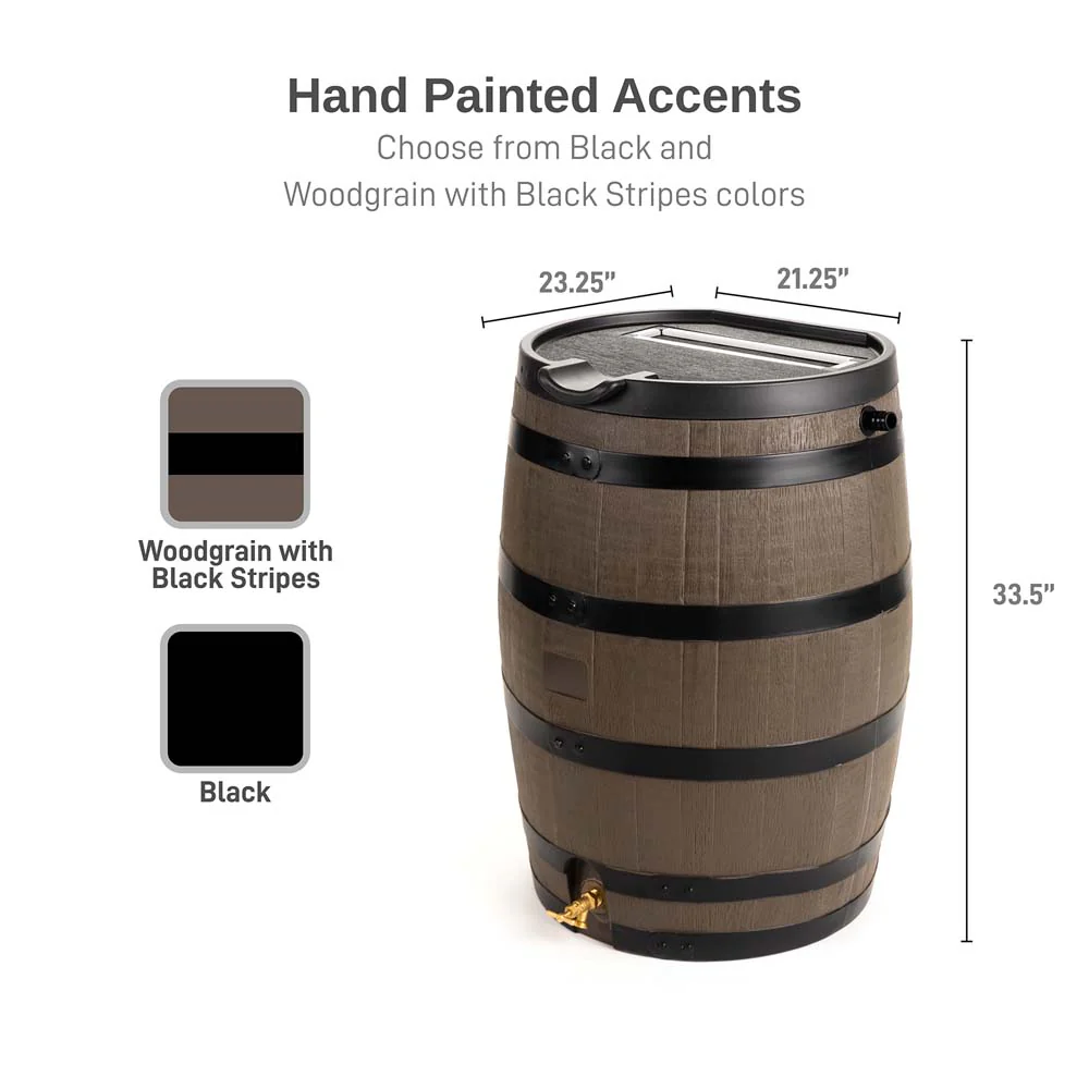 55 Gallon Premium Flat Back Rain Barrel - Image 3