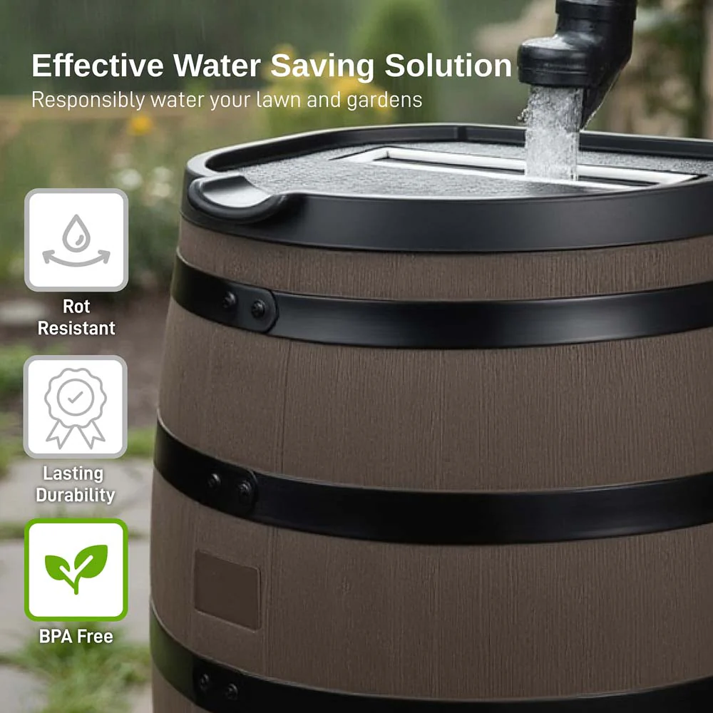 55 Gallon Premium Flat Back Rain Barrel - Image 5