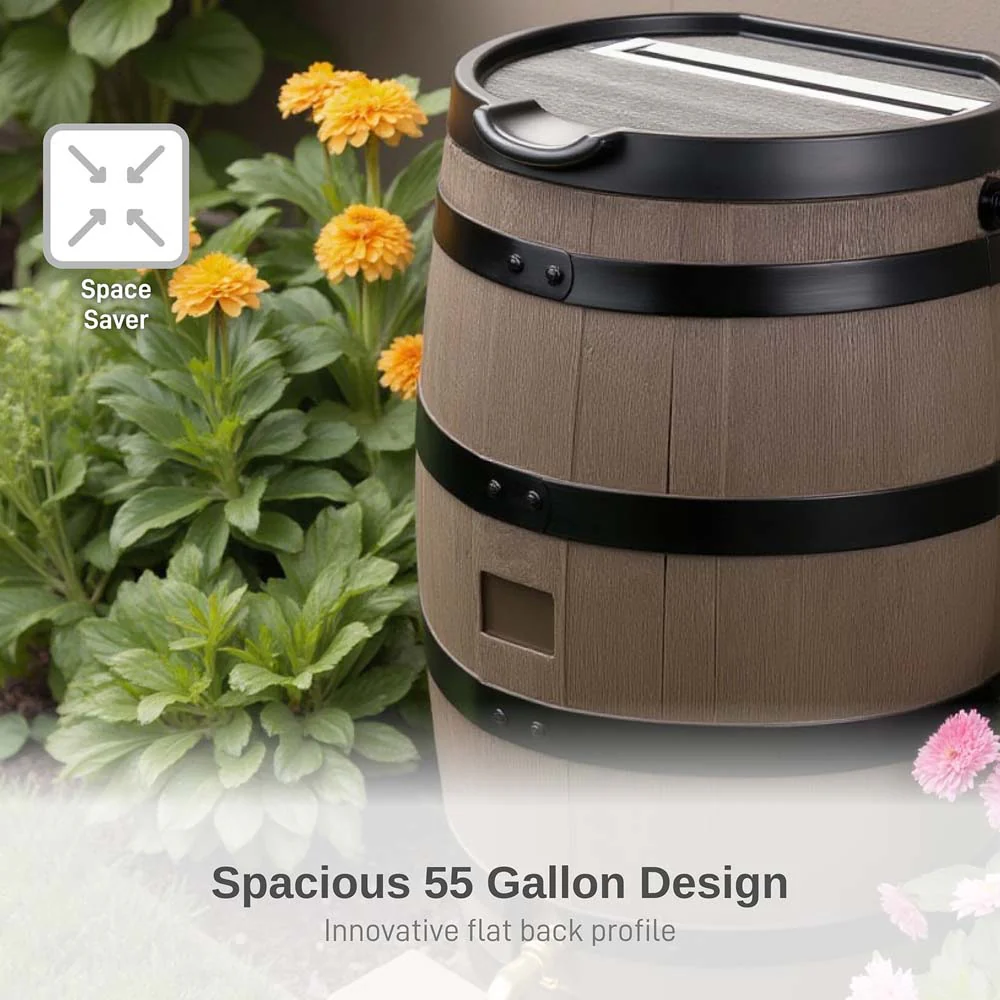55 Gallon Premium Flat Back Rain Barrel - Image 6