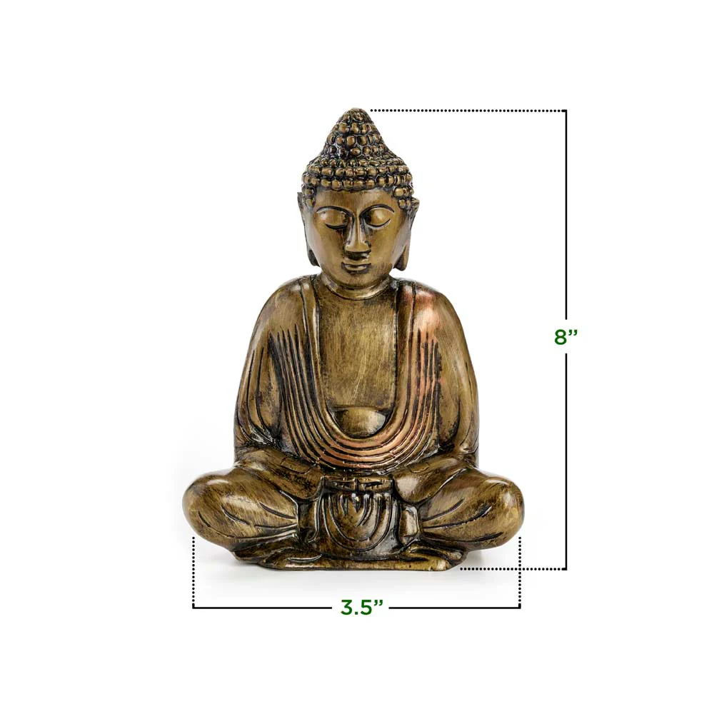 8" Meditating Buddha Statue - Image 5