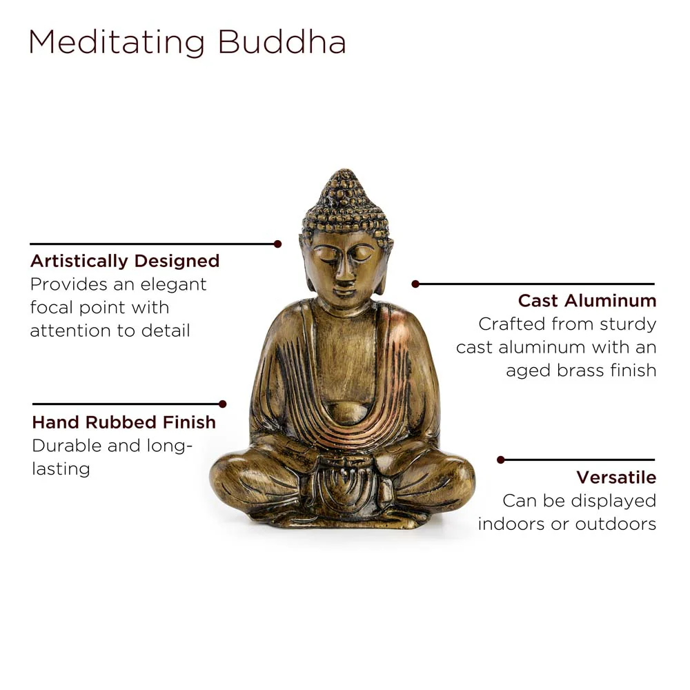 8" Meditating Buddha Statue - Image 6