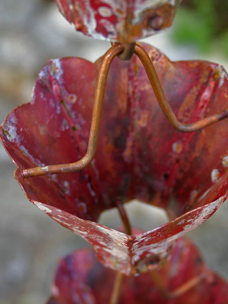 Aged Star Flower Cups Rain Chain - Image 3