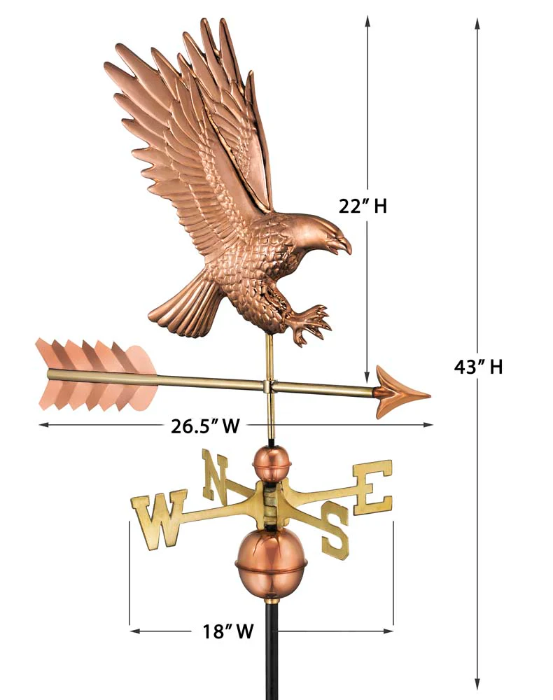 American Bald Eagle Weathervane - Pure Copper - Image 3