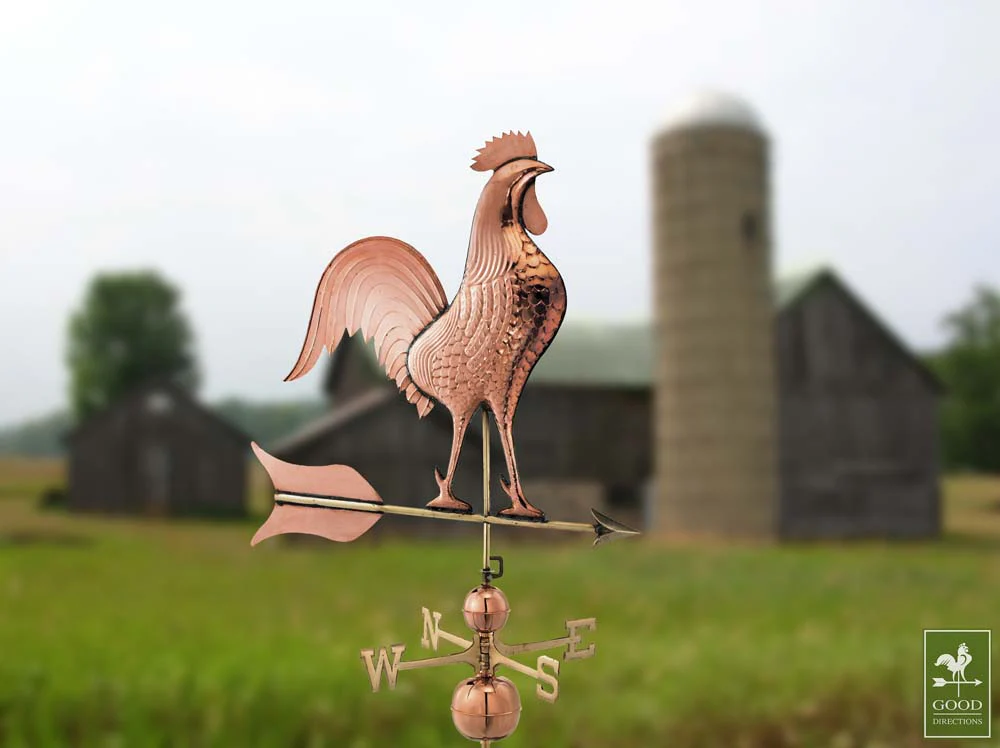 Barn Rooster Estate Weathervane - Pure Copper - Image 5