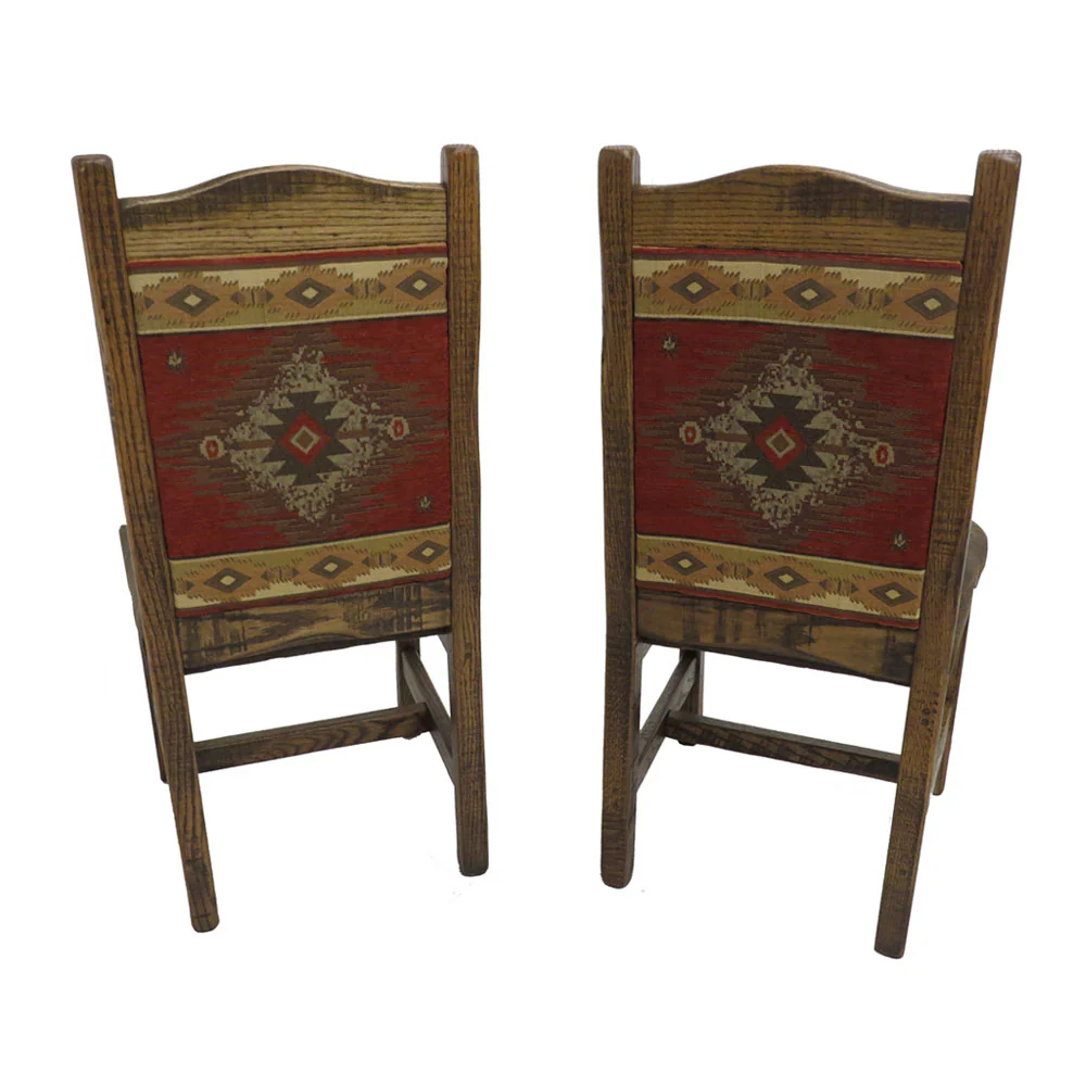 Barnwood Dining Chairs Upholstered Back & Seat - Set of 2 - Image 5
