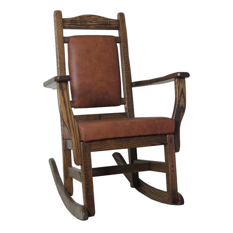 Barnwood Rocker Leather Back & Seat - Image 3