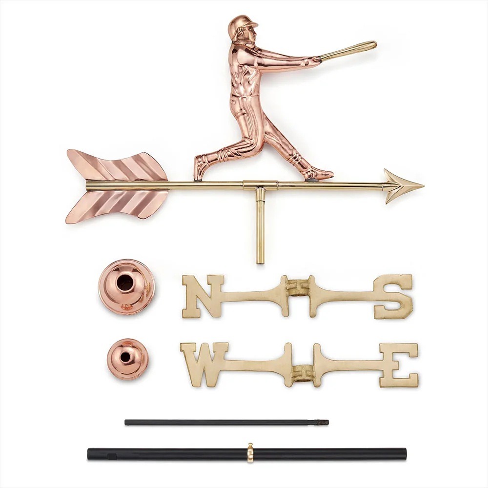 Baseball Player Copper Weathervane - Image 2