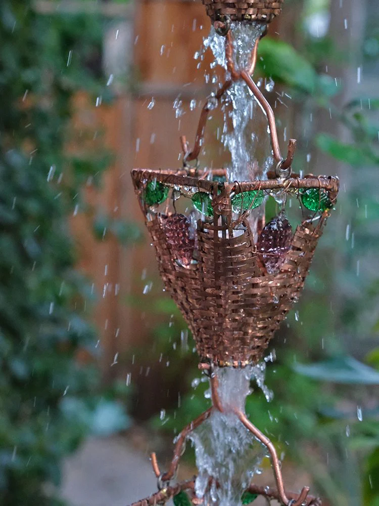Basket & Glass Cups Rain Chain - Image 2