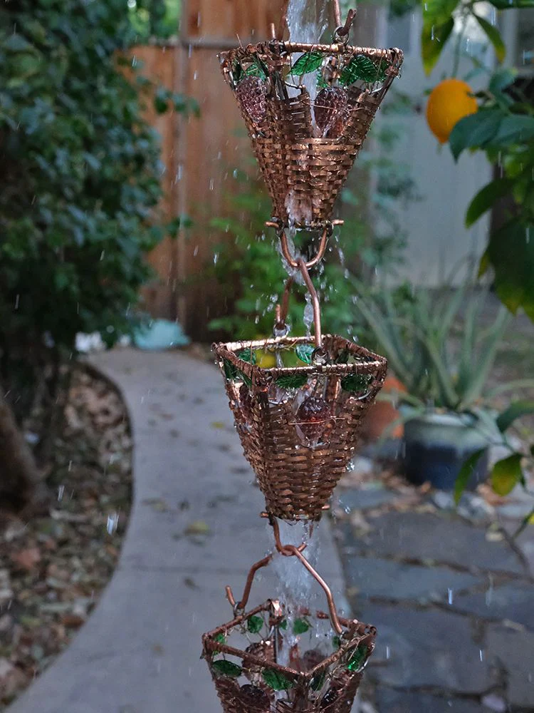 Basket & Glass Cups Rain Chain - Image 3