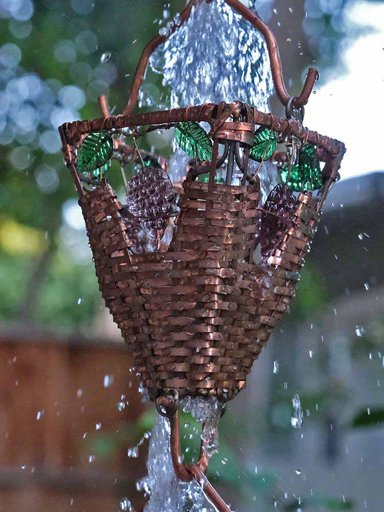 Basket & Glass Cups Rain Chain - Image 4