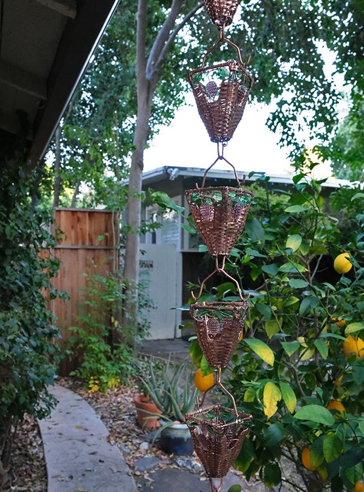 Basket & Glass Cups Rain Chain - Image 5