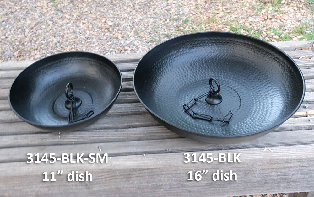 Black Hand Hammered Aluminum Dish with Loop - Image 9