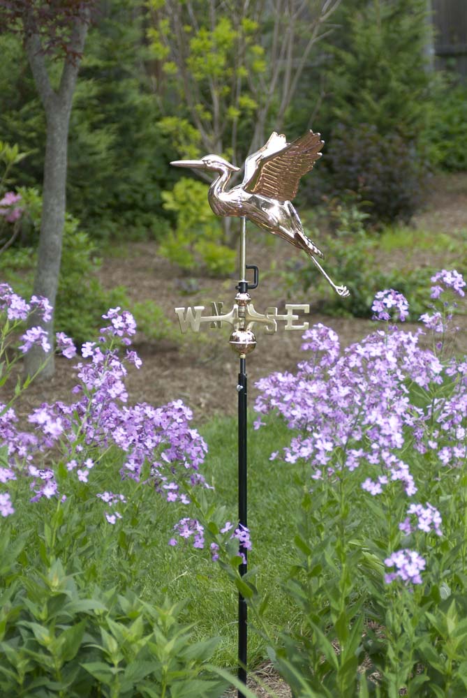 Blue Heron Garden Weathervane - Pure Copper w/Garden Pole - Image 4