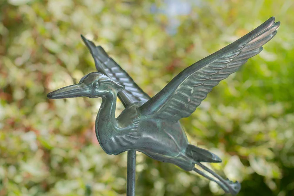 Blue Heron Garden Weathervane - Pure Copper w/Garden Pole - Image 8