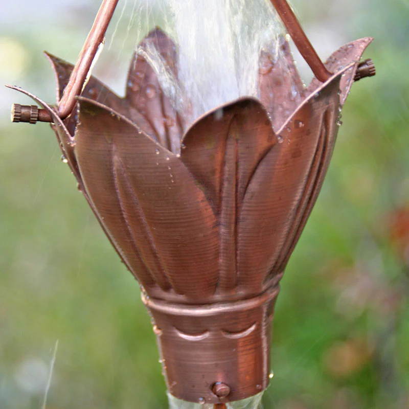 Bluebell Cups Copper Rain Chain