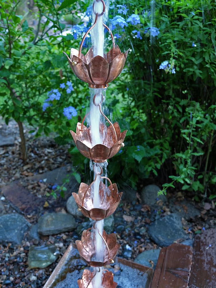 Buddha Cups Copper Rain Chain - Image 3