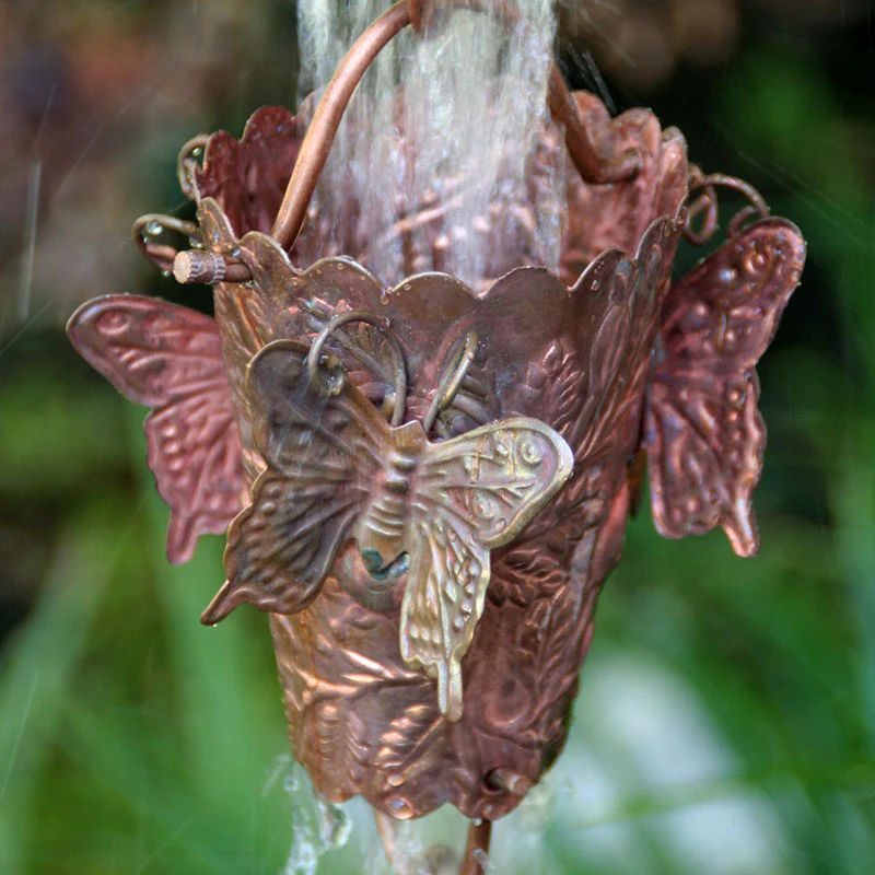 Butterfly Theme Copper Rain Chain