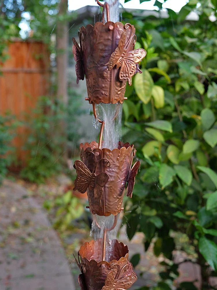 Butterfly Theme Copper Rain Chain - Image 4