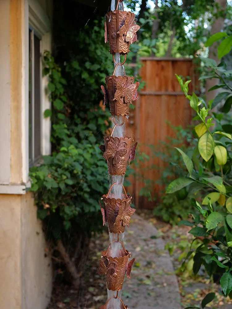 Butterfly Theme Copper Rain Chain - Image 5