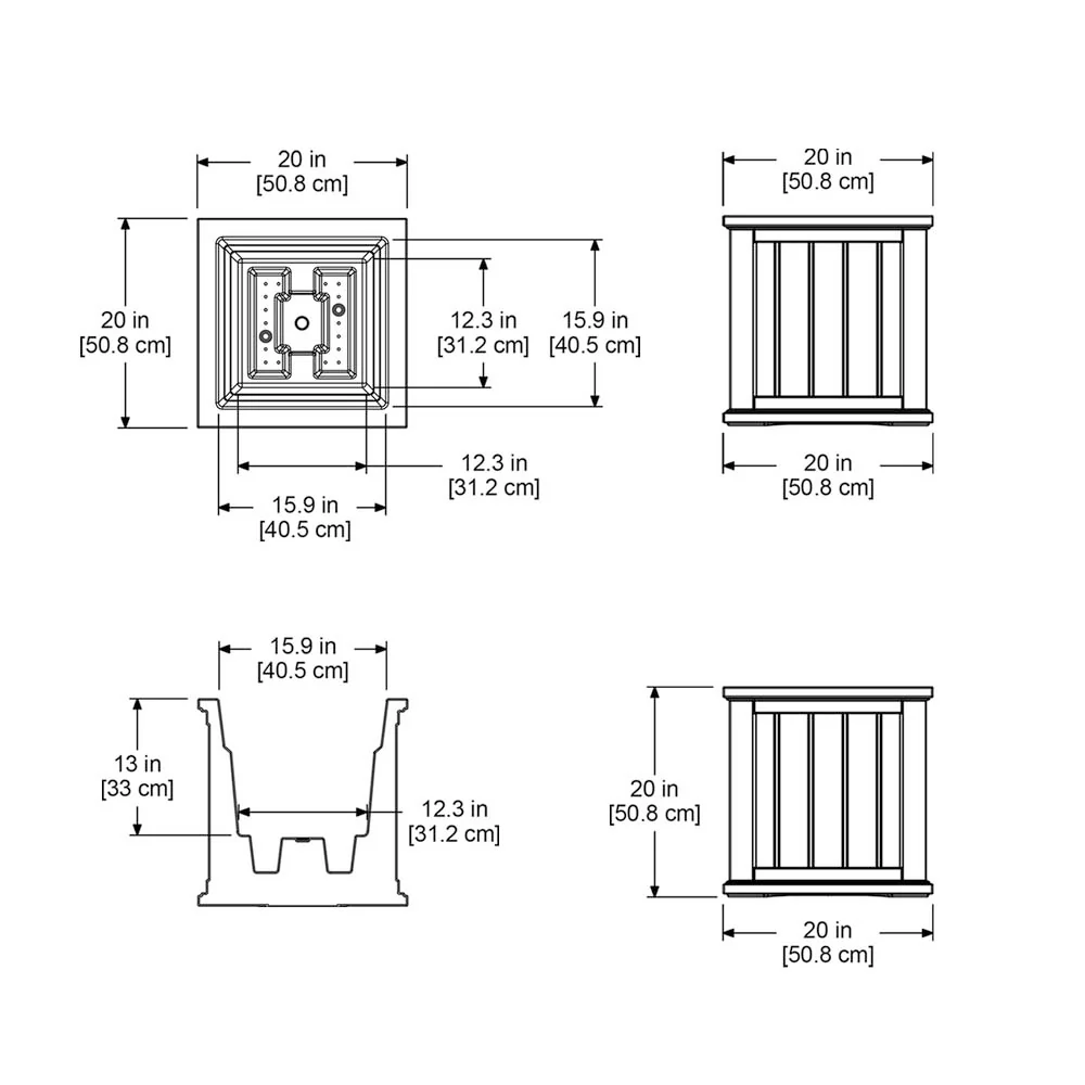 Cape Cod 20in Square Planter - Image 7