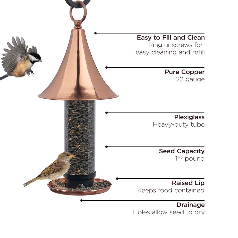 Castella Turret-Inspired Pure Copper Bird Feeder - Image 5