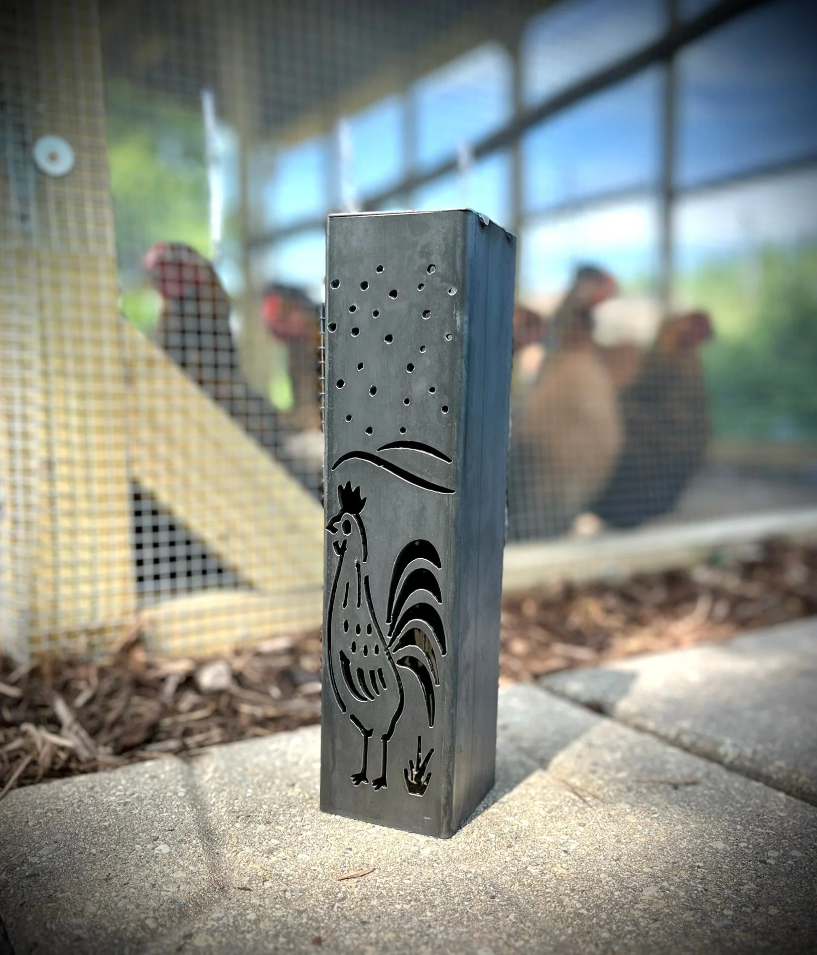 Chicken Coop Trio Luminary Pillars w/ Solar Cap - Image 4