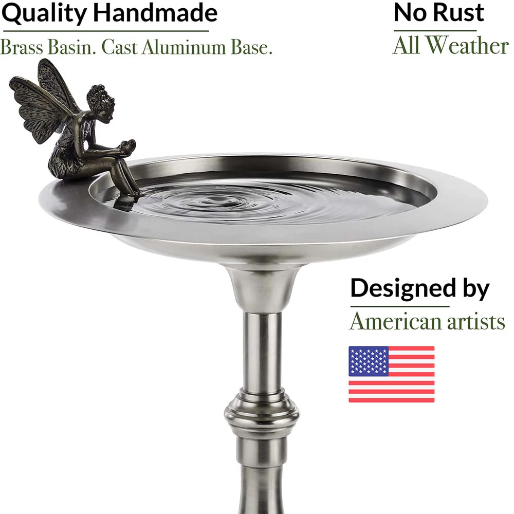 Classic Bird Bath Pedestal with Fairy - Image 5