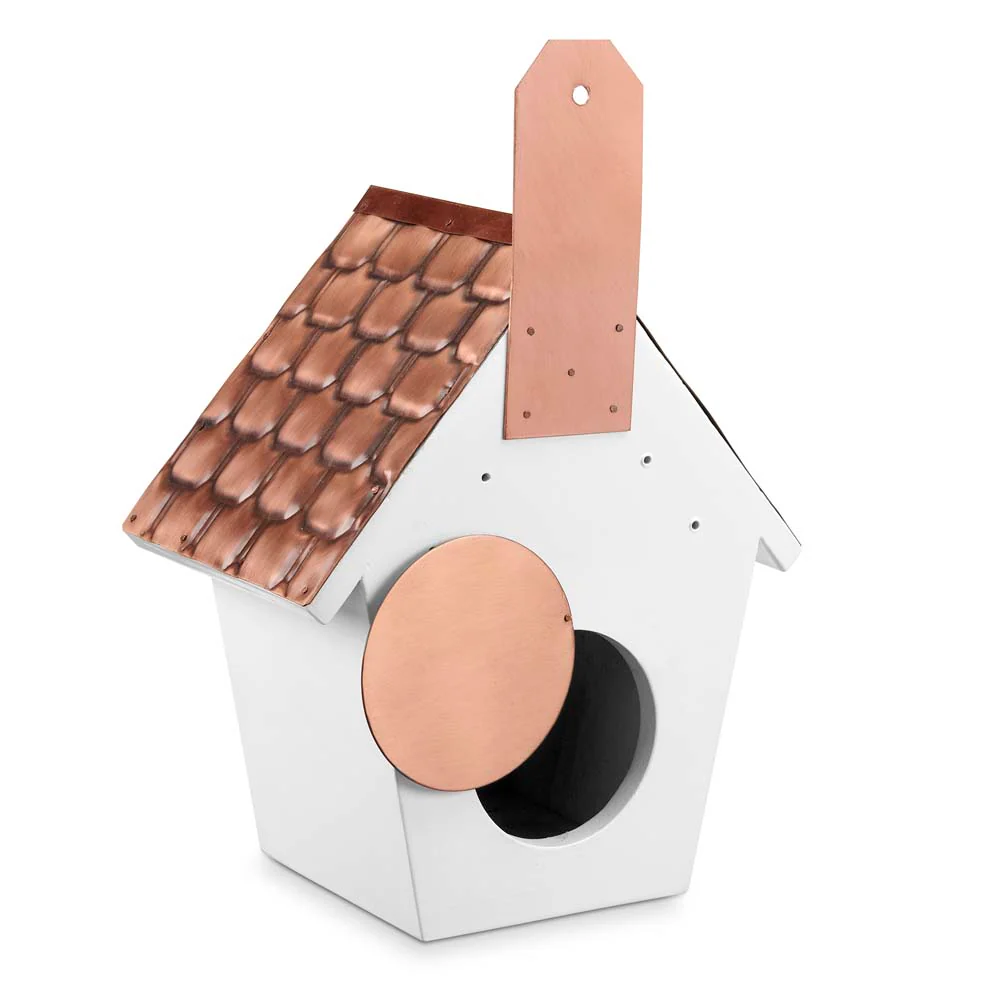Classic Cottage Bird House - Copper Shingled Roof - Image 3