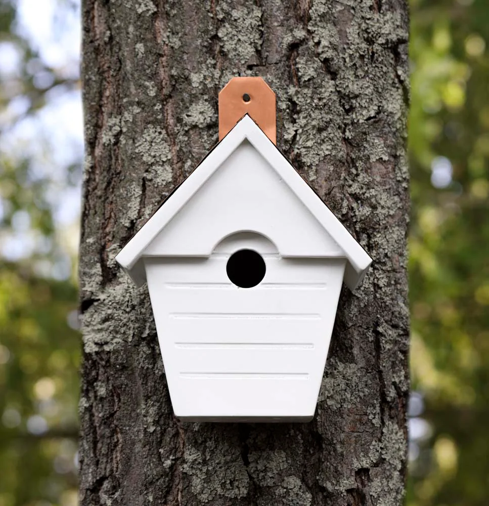 Classic Cottage Bird House - Copper Shingled Roof - Image 5